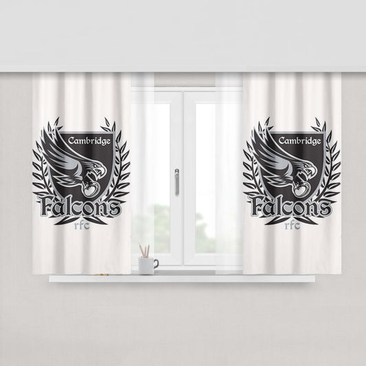 Cambridge Falcons Logo Peach Skin Window Curtains