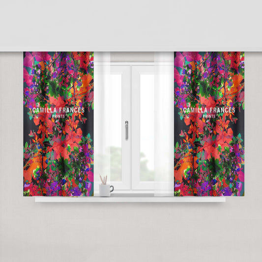 Camilla Frances Flower Peach Skin Window Curtains