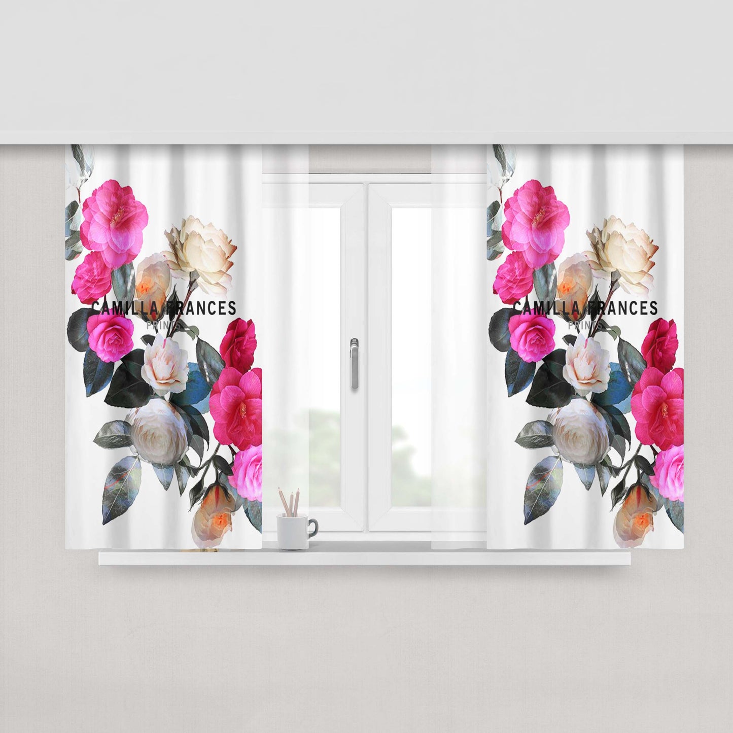 Camilla Frances Rose Peach Skin Window Curtains