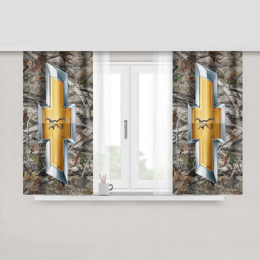 Camo Browning Chevrolet Peach Skin Window Curtains