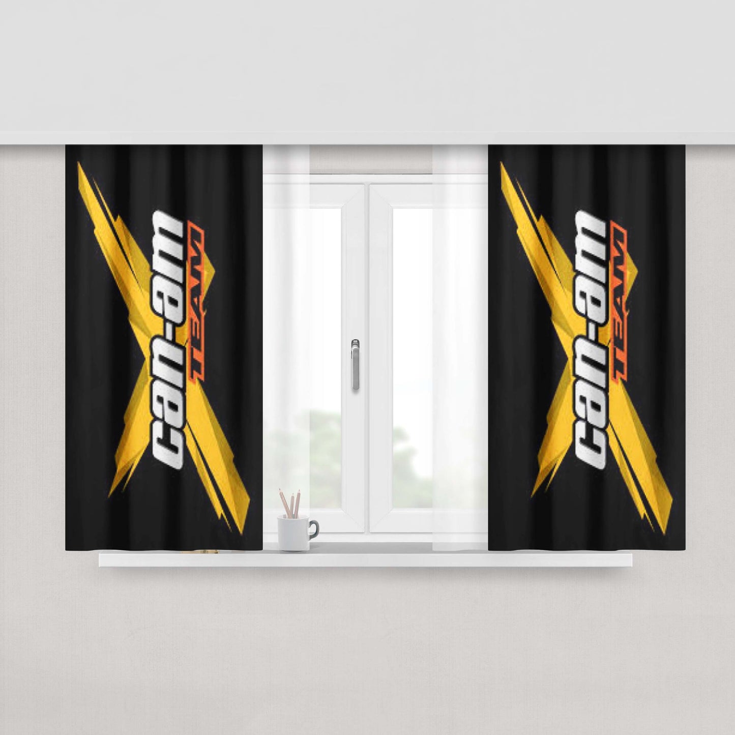 Can Am X Team Logo Peach Skin Window Curtains