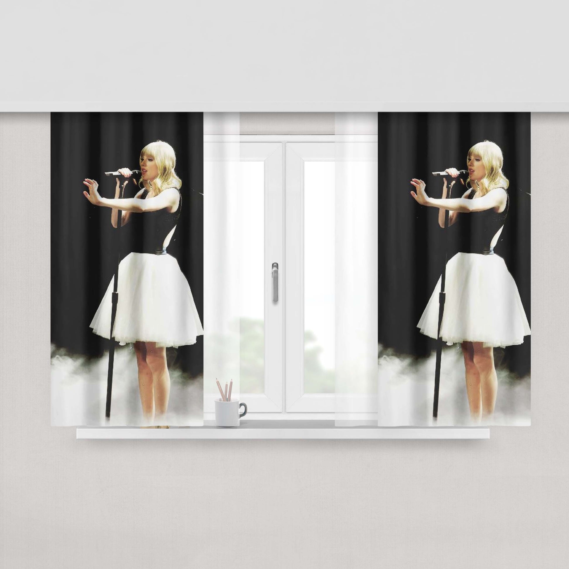 Canada Basketball Peach Skin Window Curtains