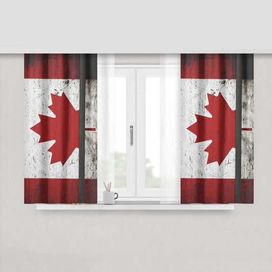 Canada Soccer Logo Peach Skin Window Curtains