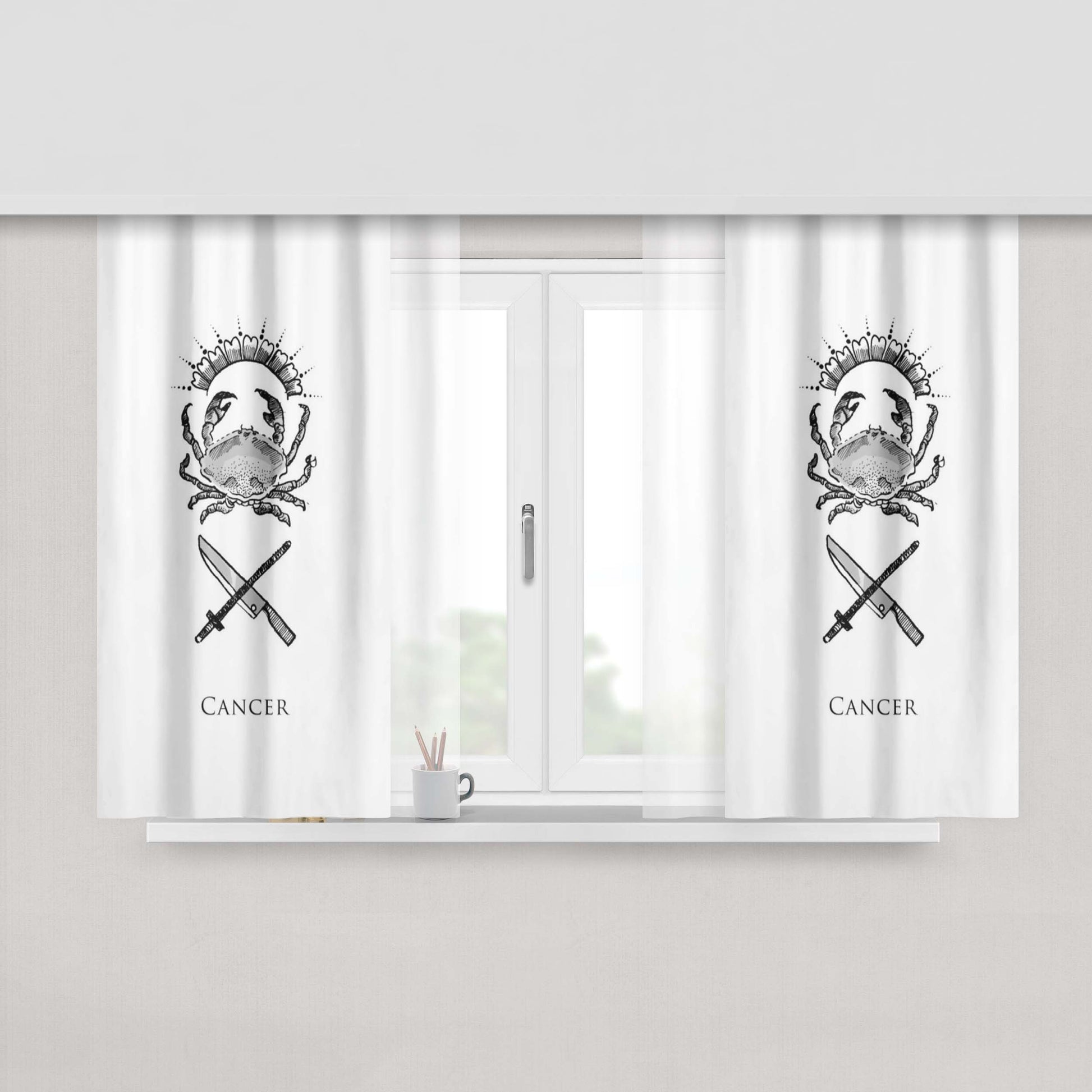 Cancer Zodiac August Peach Skin Window Curtains