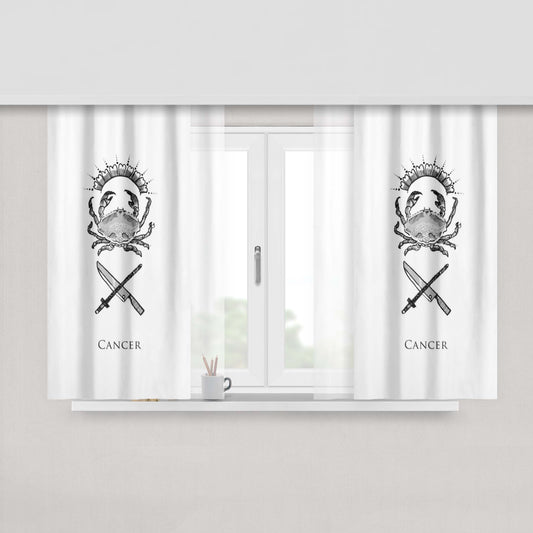 Cancer Zodiac August Peach Skin Window Curtains