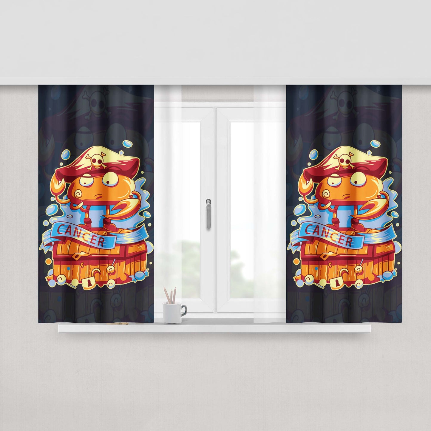 Cancer Zodiac Peach Skin Window Curtains