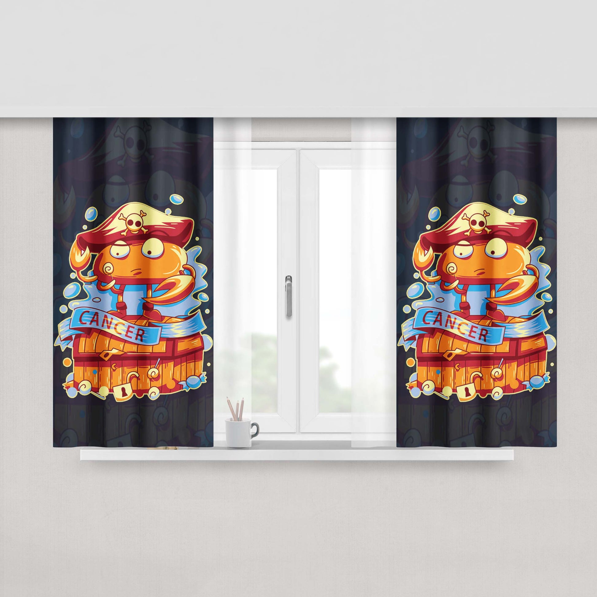 Cancer Zodiac Peach Skin Window Curtains