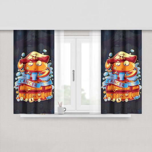 Cancer Zodiac Peach Skin Window Curtains
