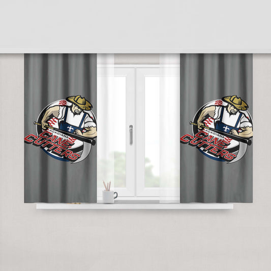 Cane Cutters Baseball Logo Gray Peach Skin Window Curtains