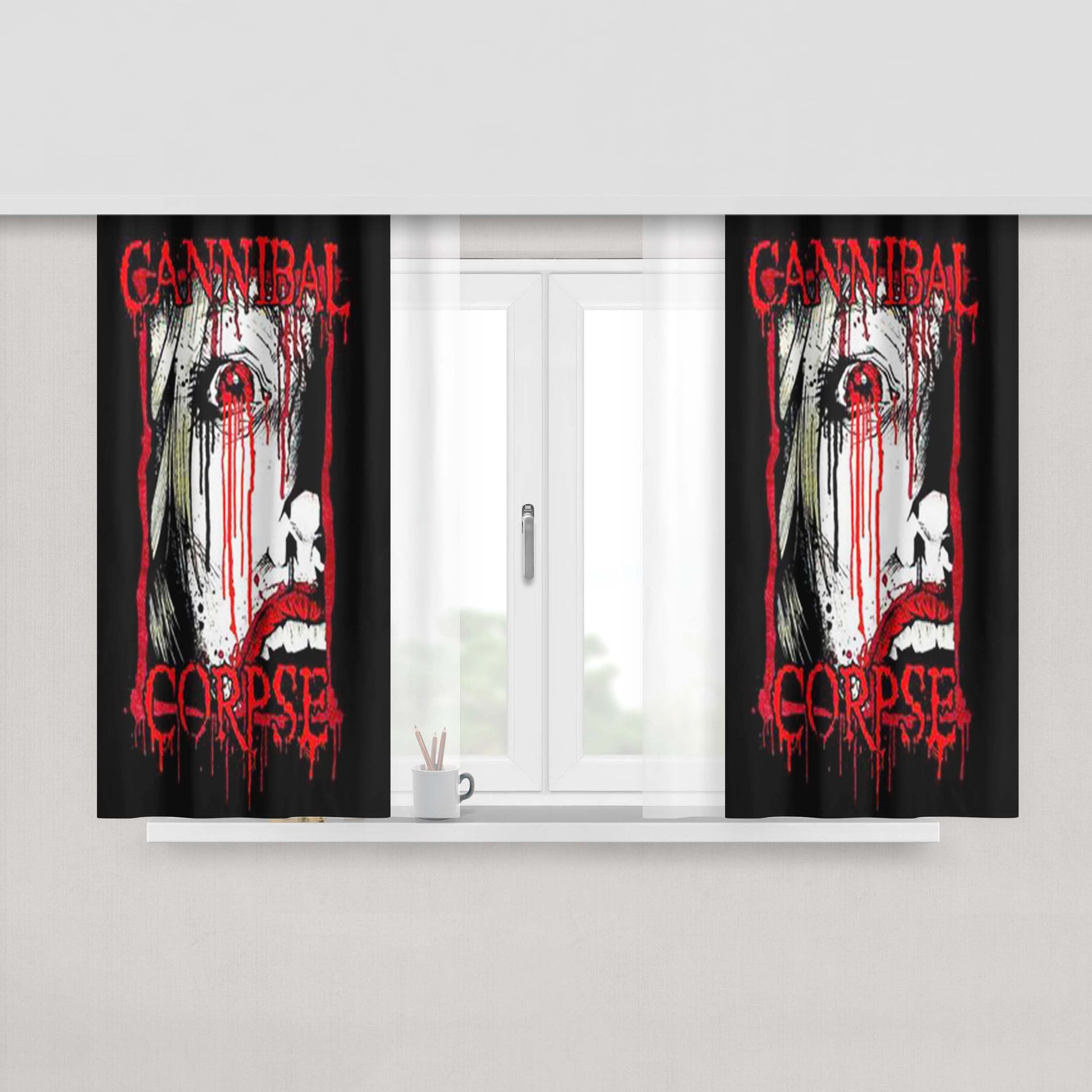 Cannibal Corpse Peach Skin Window Curtains