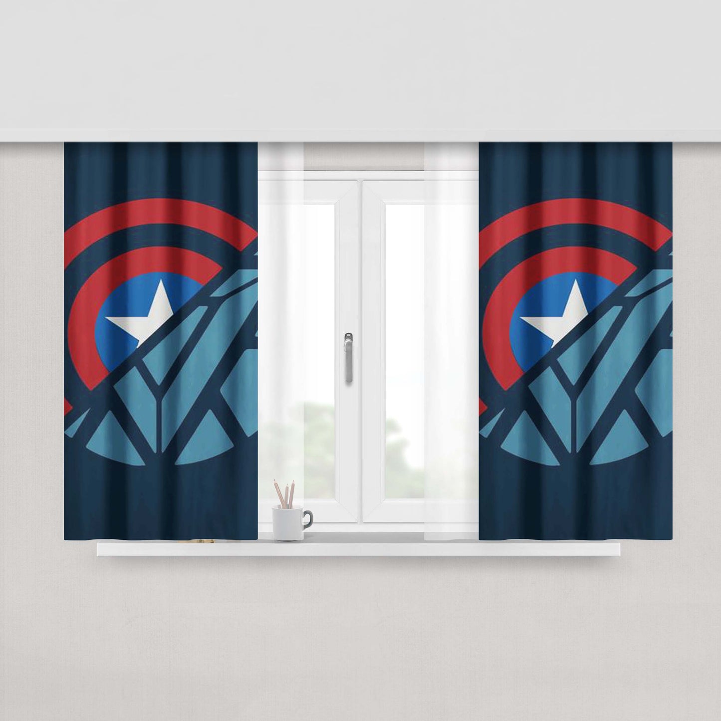 Cap V Stark Peach Skin Window Curtains