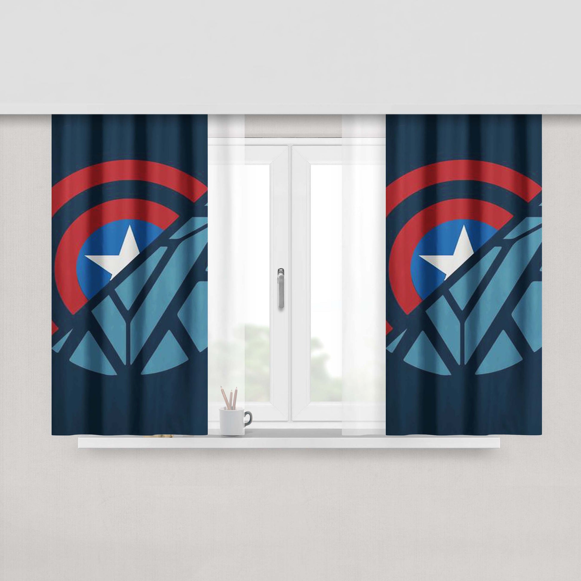 Cap V Stark Peach Skin Window Curtains