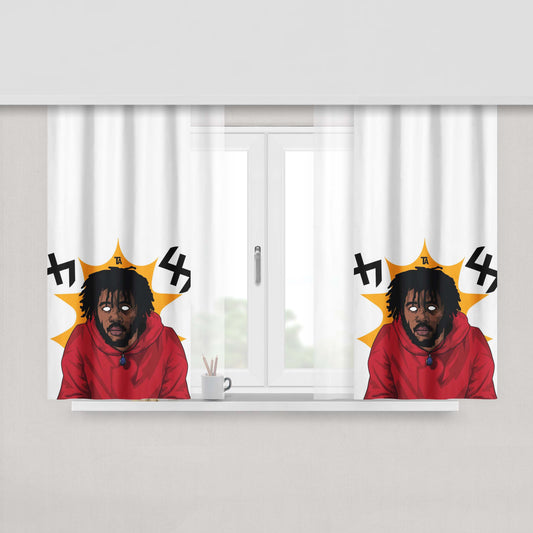 Capital Steez 47 Pro Era White Wallpaper Peach Skin Window Curtains
