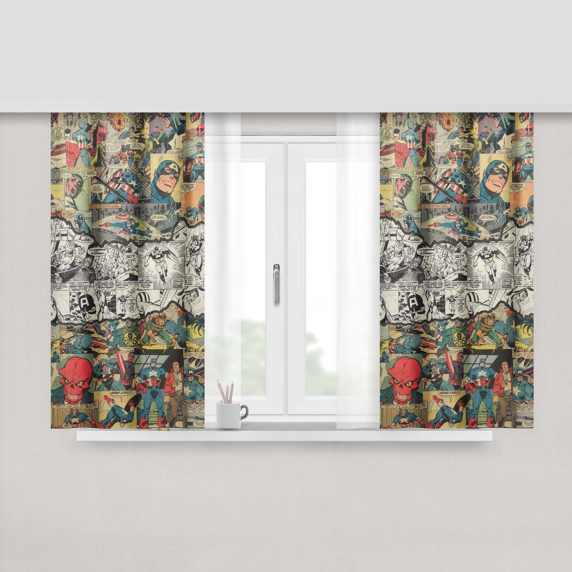 Capitao America Peach Skin Window Curtains