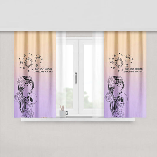 Capricorn Girl August Peach Skin Window Curtains