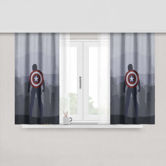 Captain Amerika Peach Skin Window Curtains