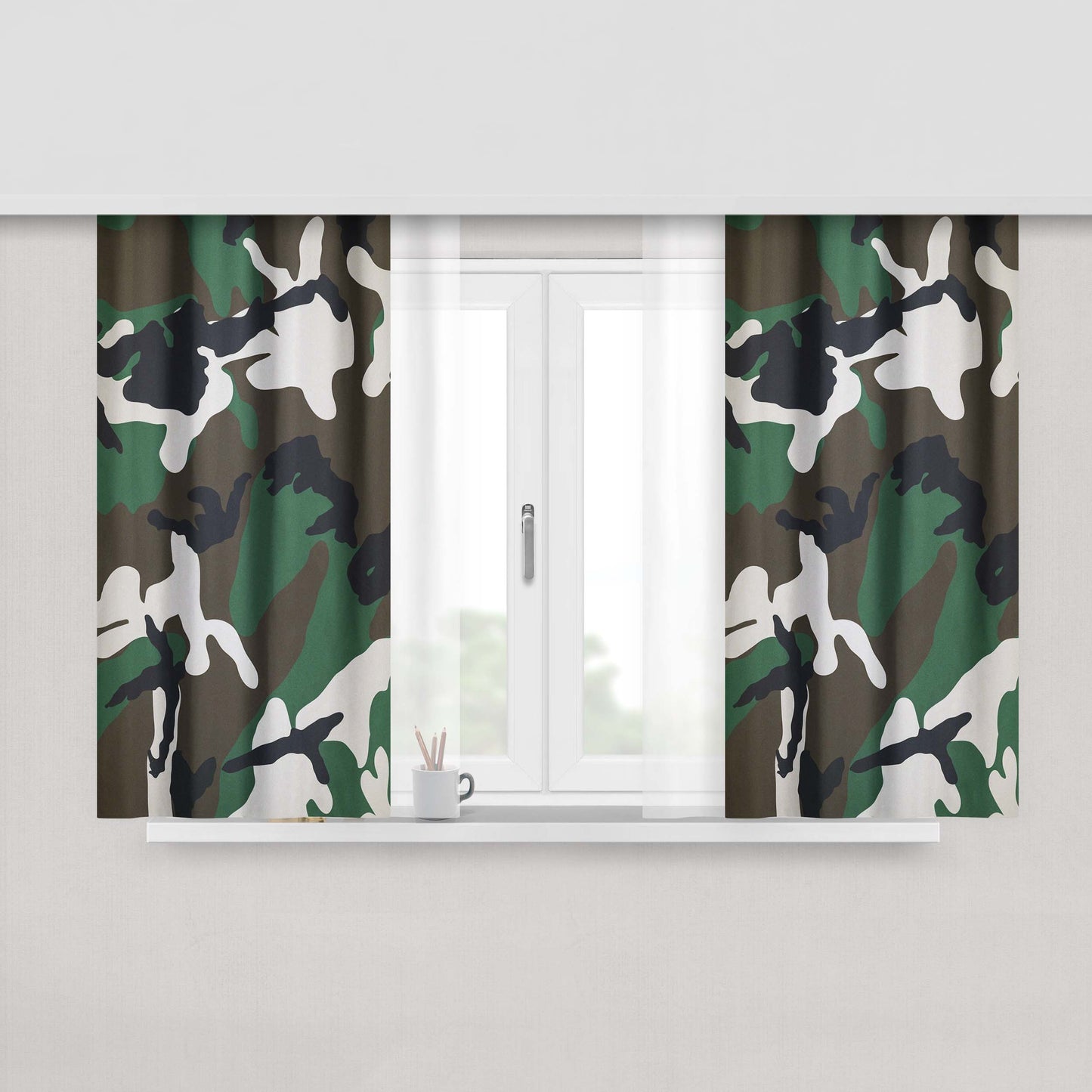 Captain Army Peach Skin Window Curtains