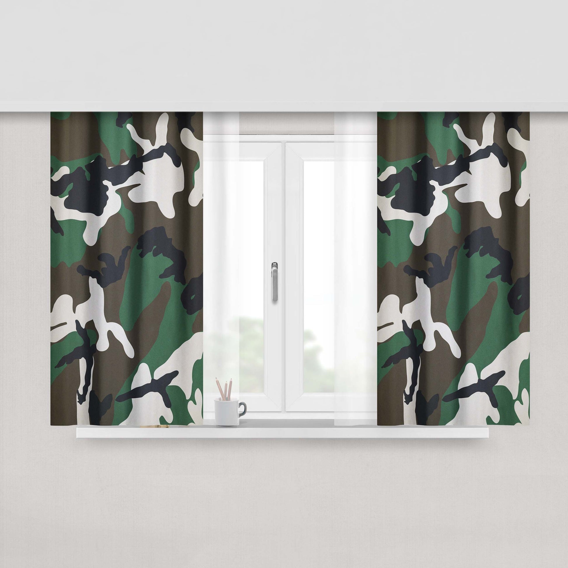 Captain Army Peach Skin Window Curtains
