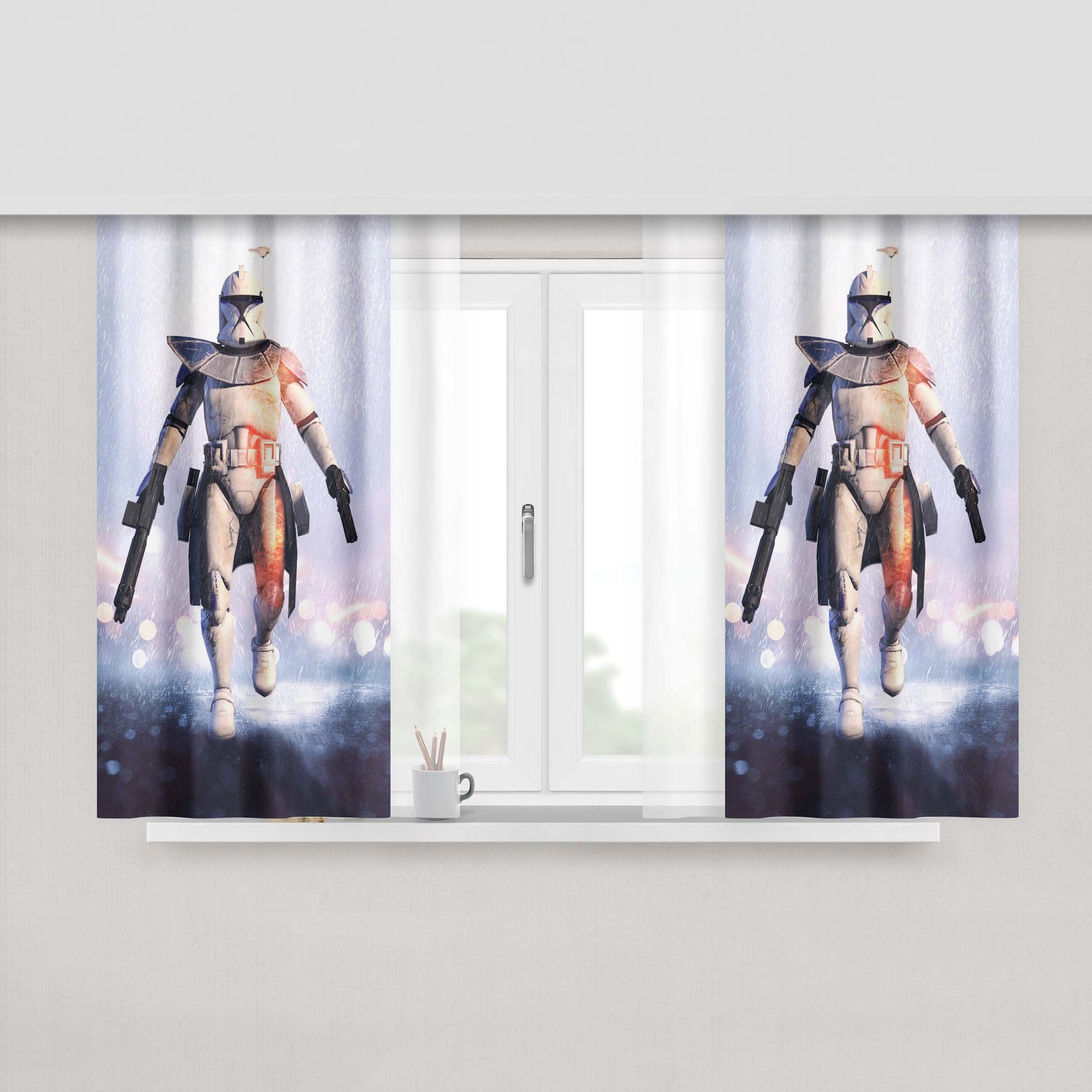 Captain Rex Peach Skin Window Curtains