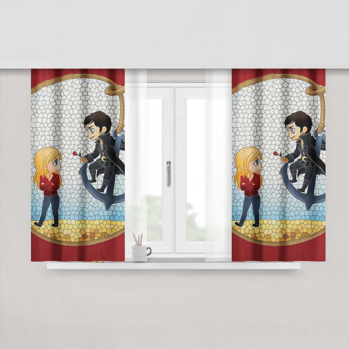 Captain Swan Peach Skin Window Curtains
