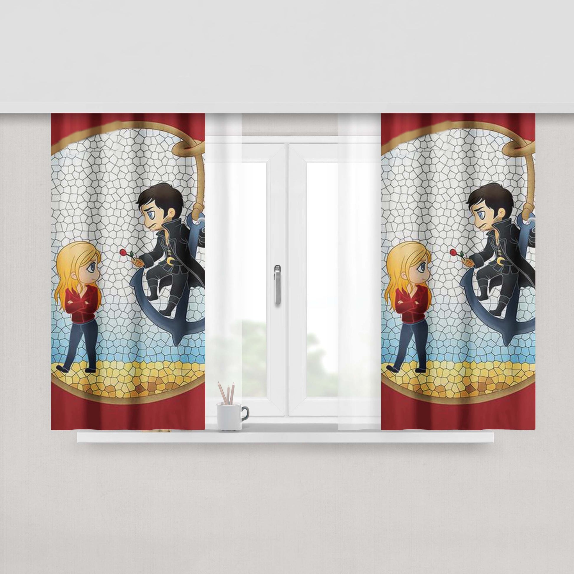 Captain Swan Peach Skin Window Curtains