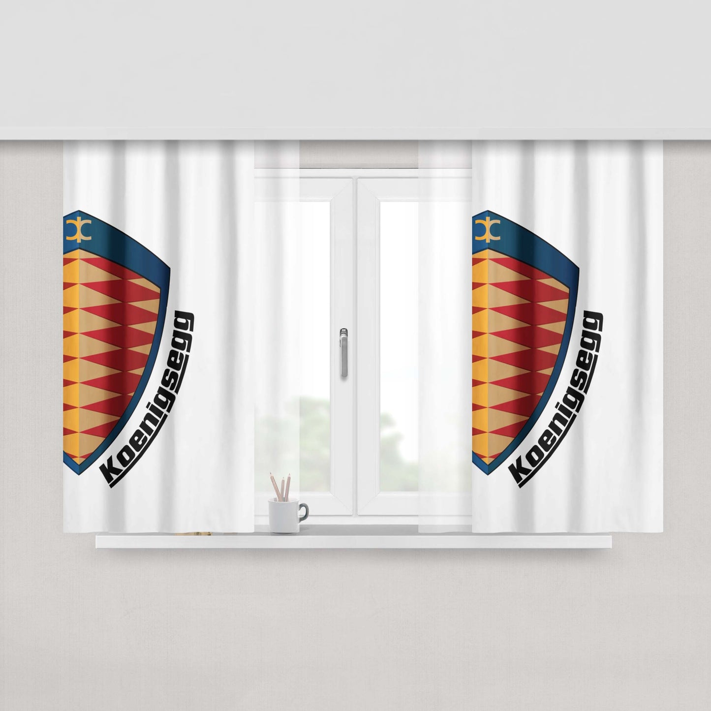 Car Logo Koenigsegg Agera Peach Skin Window Curtains