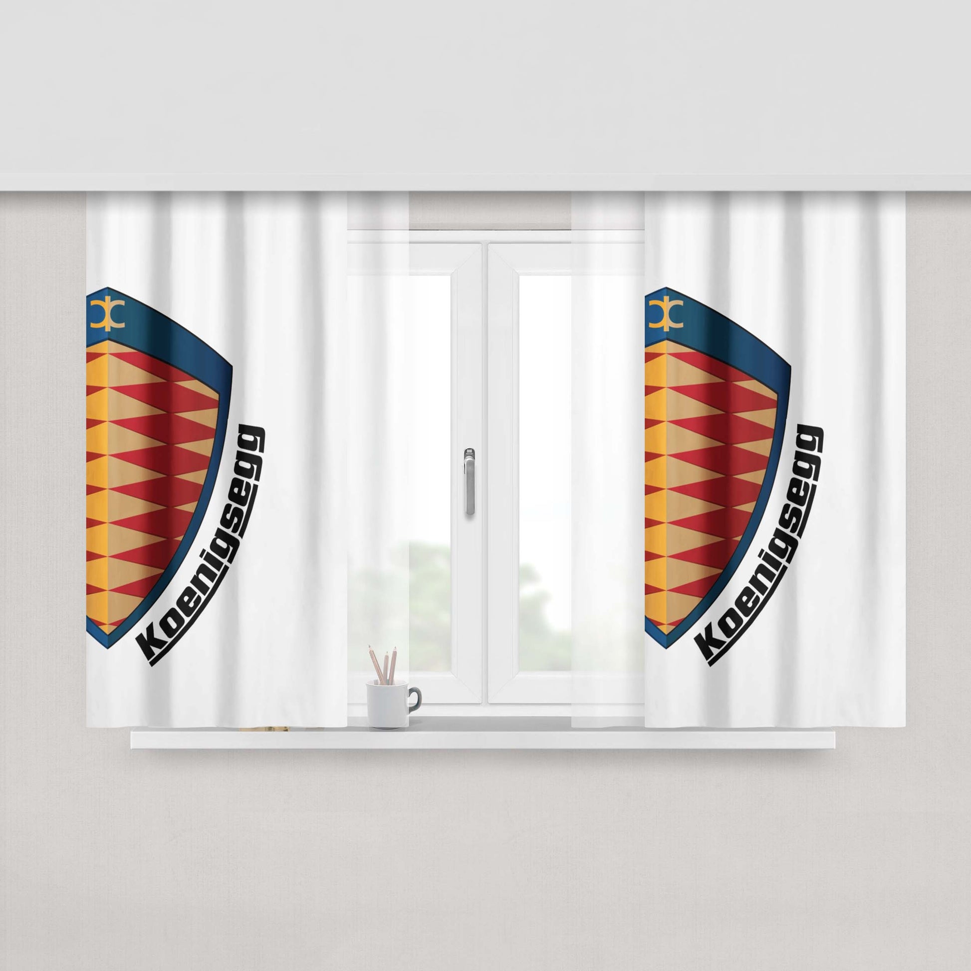 Car Logo Koenigsegg Agera Peach Skin Window Curtains