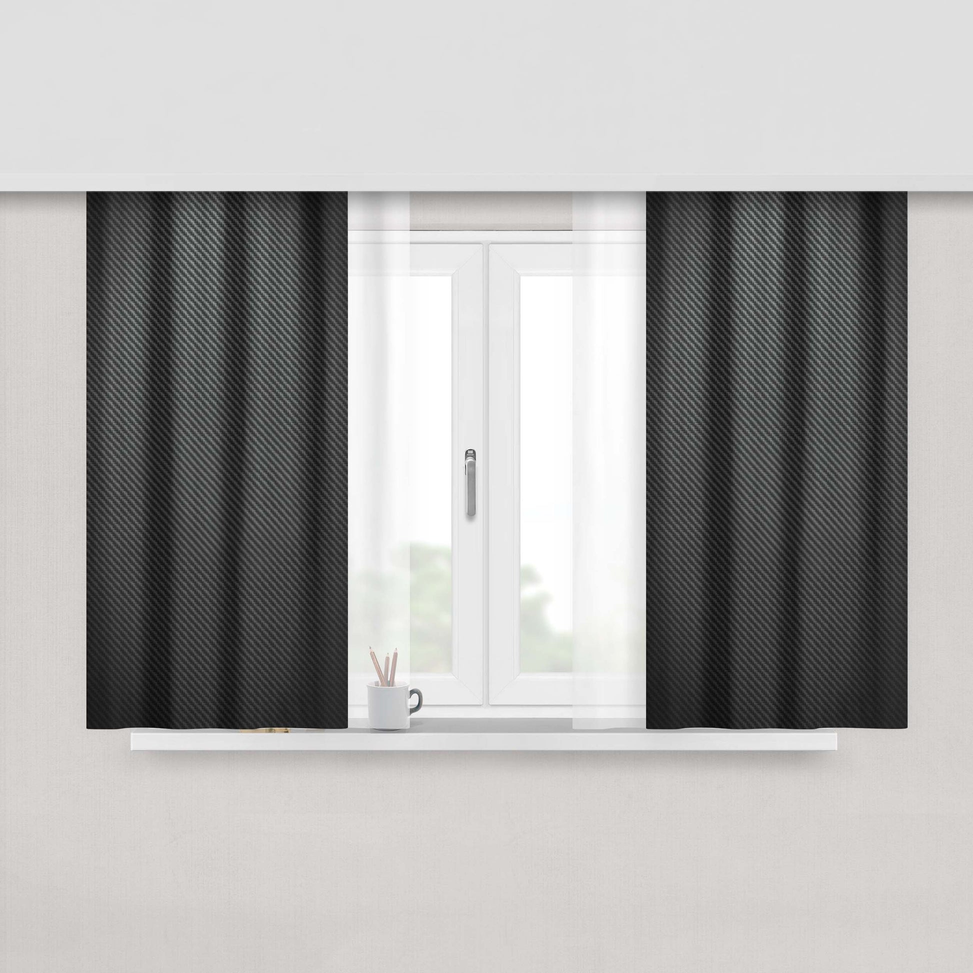Carbon Fiber August Peach Skin Window Curtains
