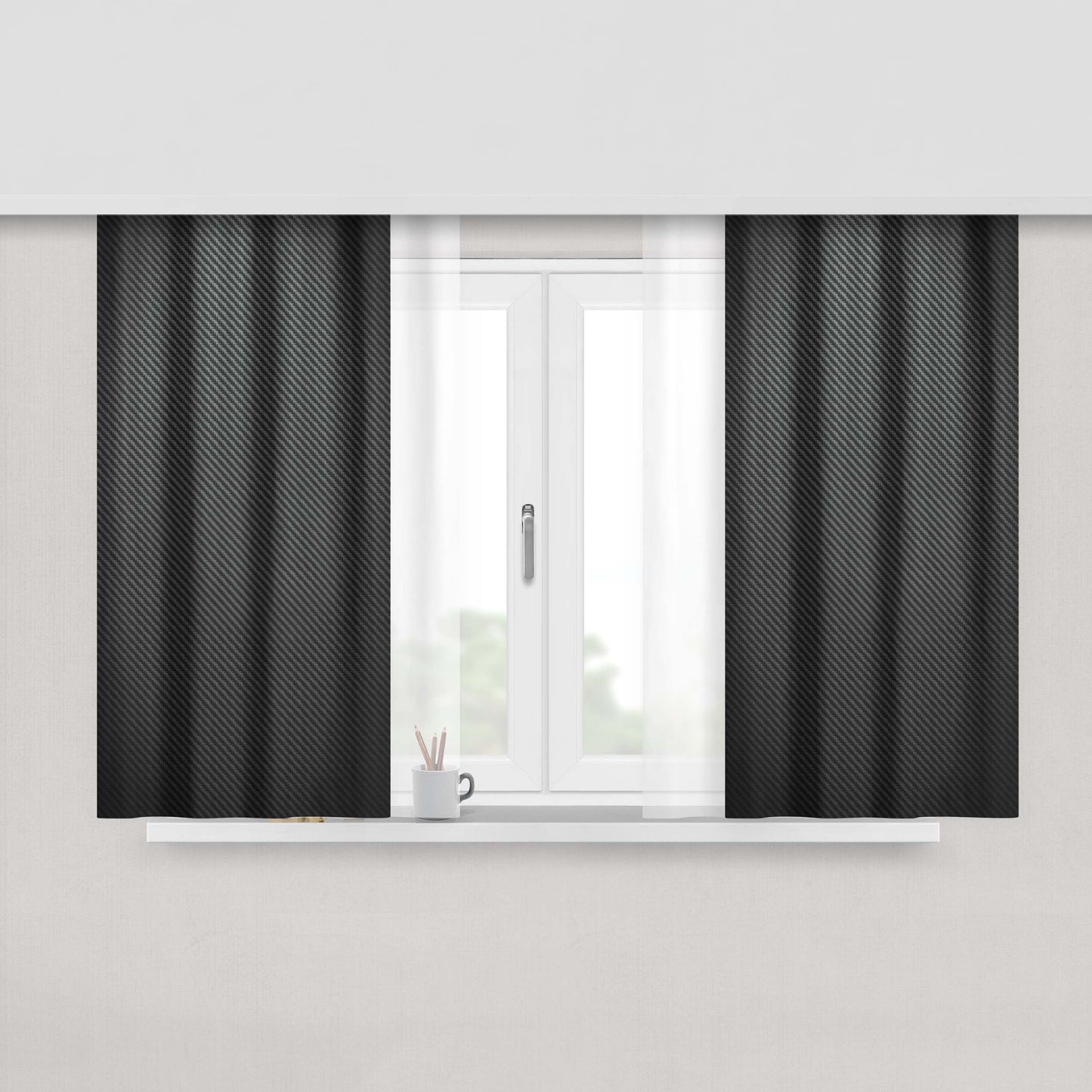 Carbon Fiber Peach Skin Window Curtains