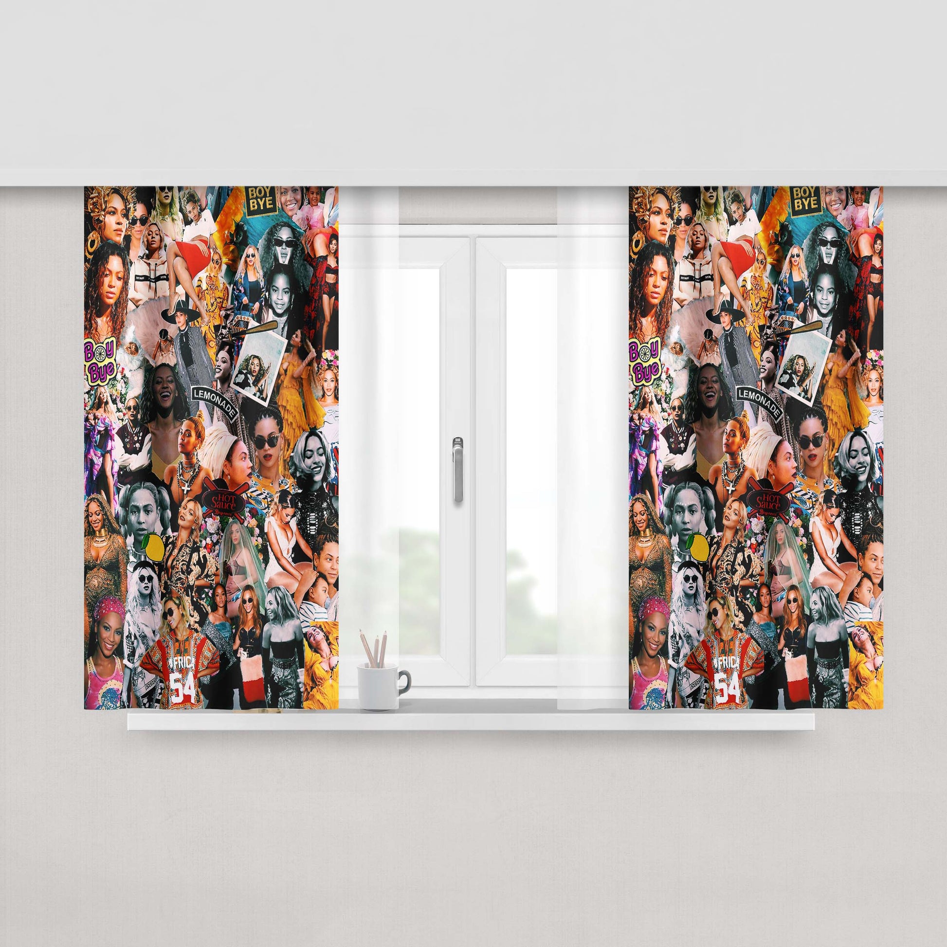 Cardi B Collage Rapper Story Life Peach Skin Window Curtains