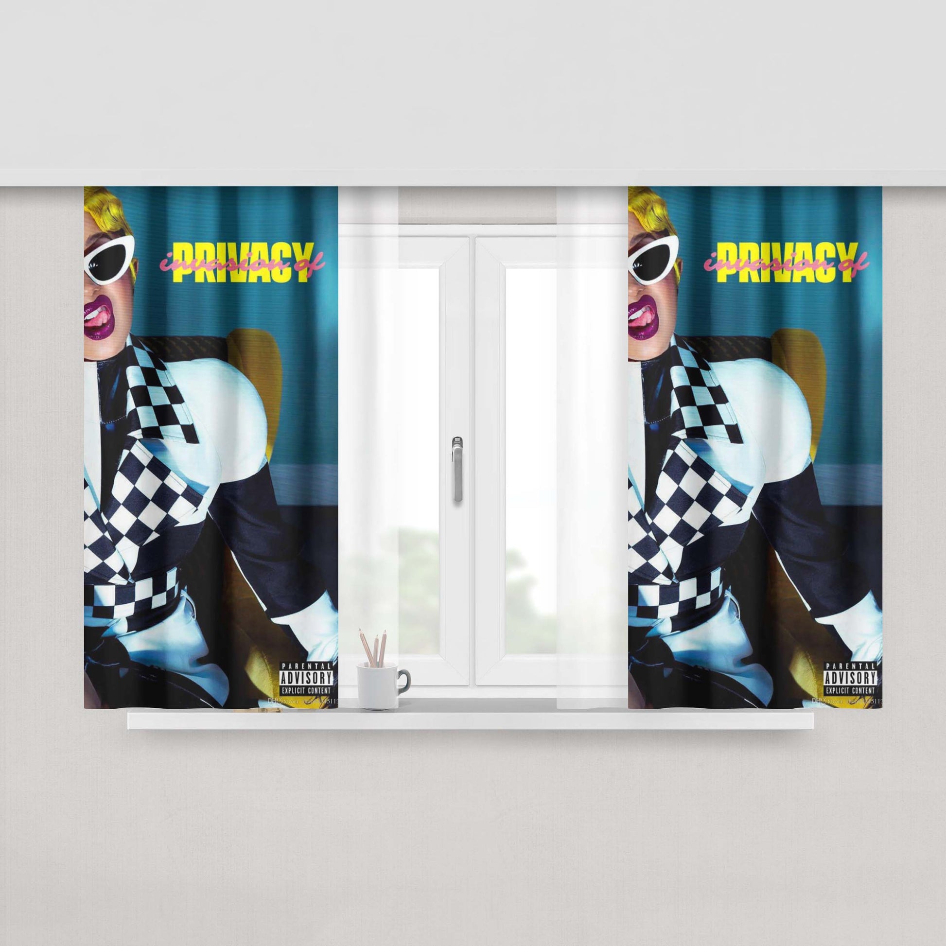 Cardi B Privacy Album Peach Skin Window Curtains