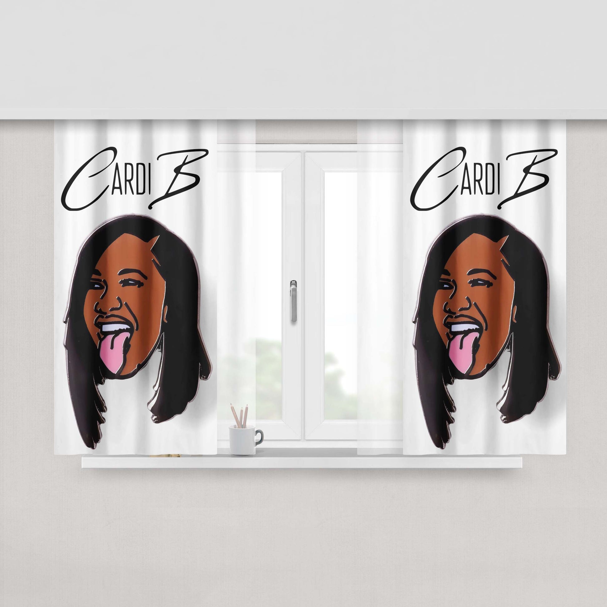Cardi B Wallpaper Peach Skin Window Curtains