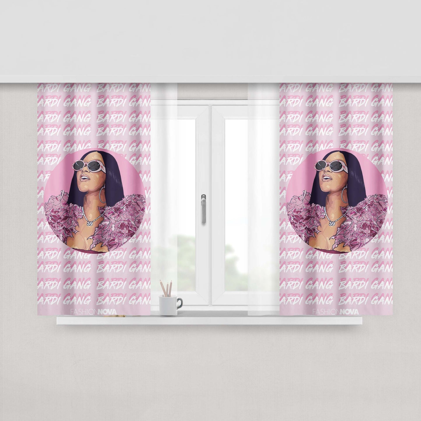 Cardi Bardi Bardi Gang Peach Skin Window Curtains