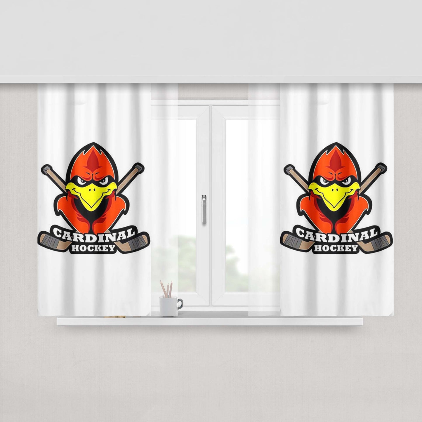 Cardinal Hockey Peach Skin Window Curtains