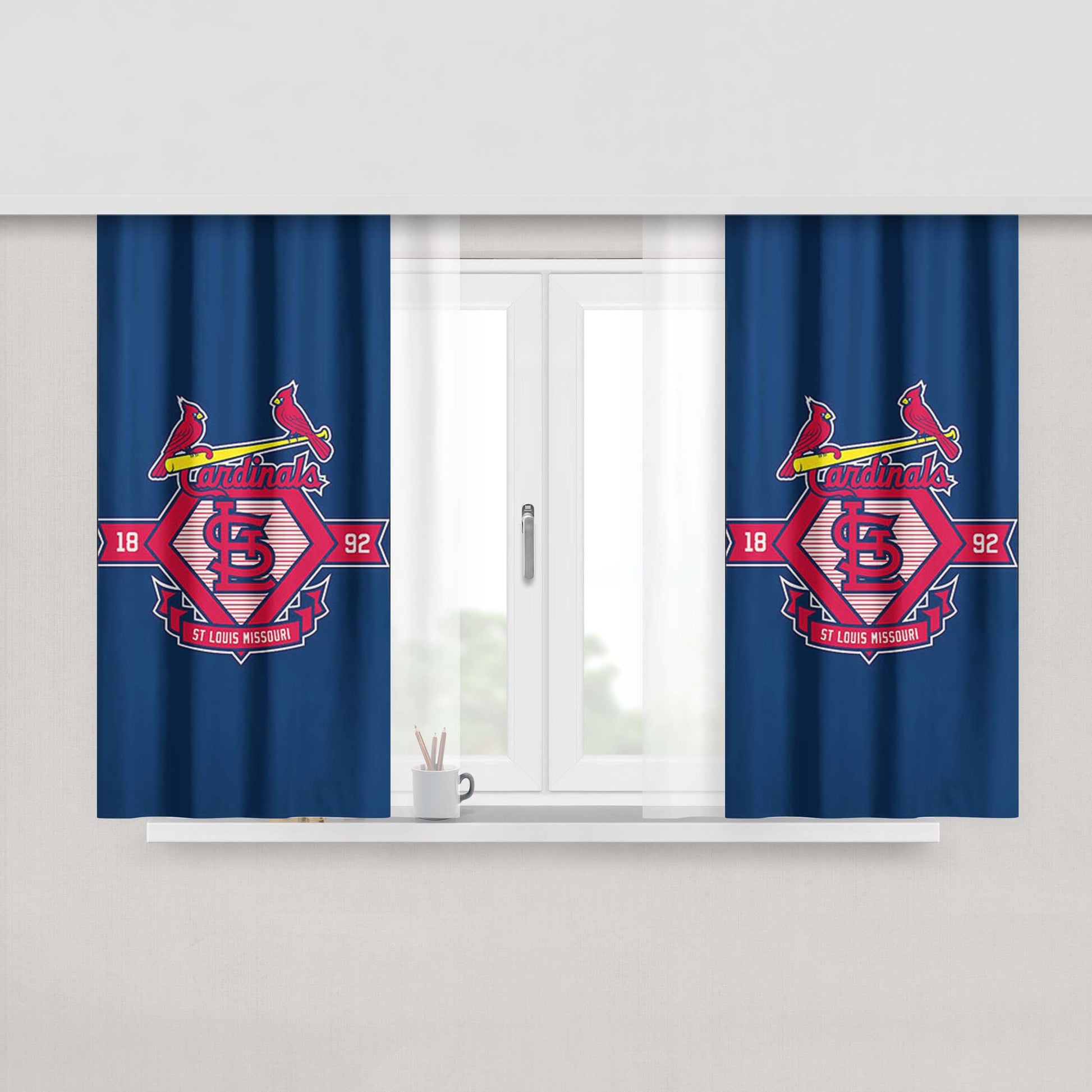Cardinals Peach Skin Window Curtains