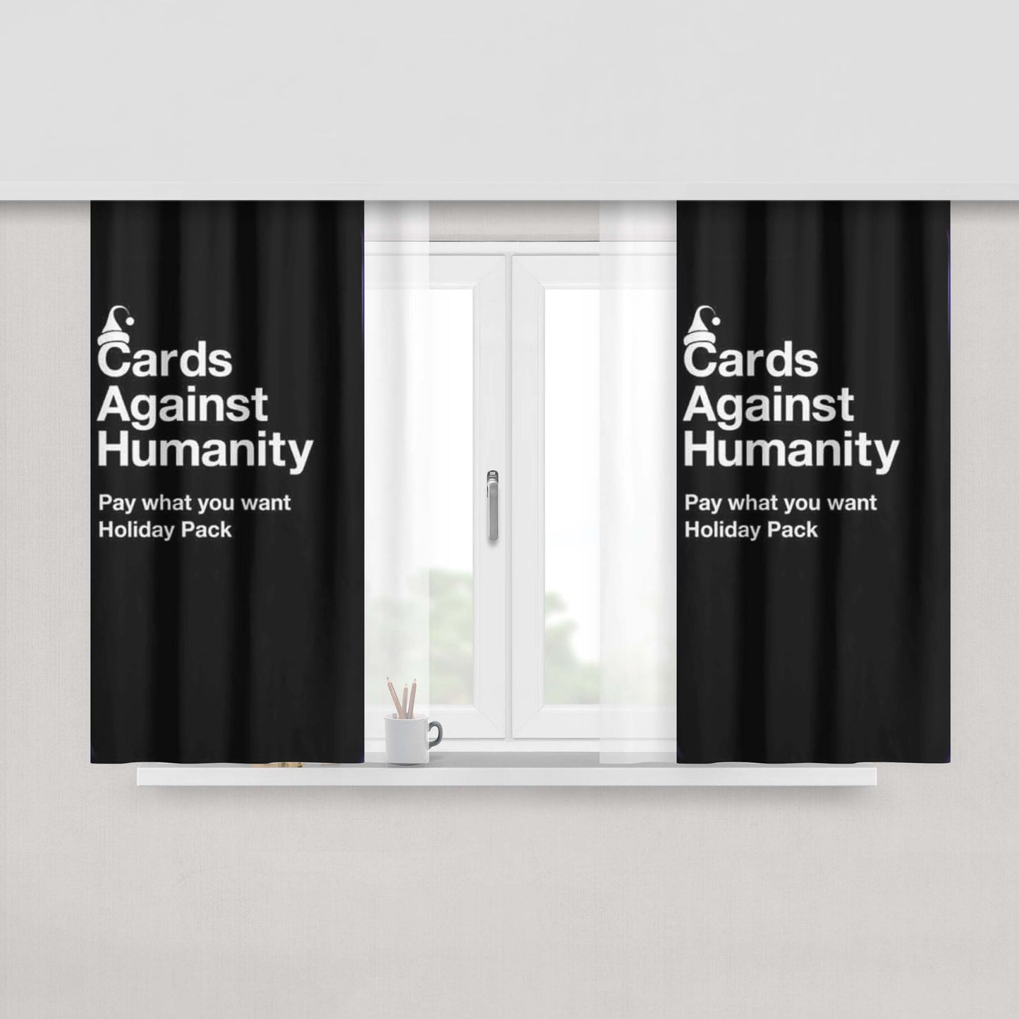 Cards Against Humanity Holiday Peach Skin Window Curtains