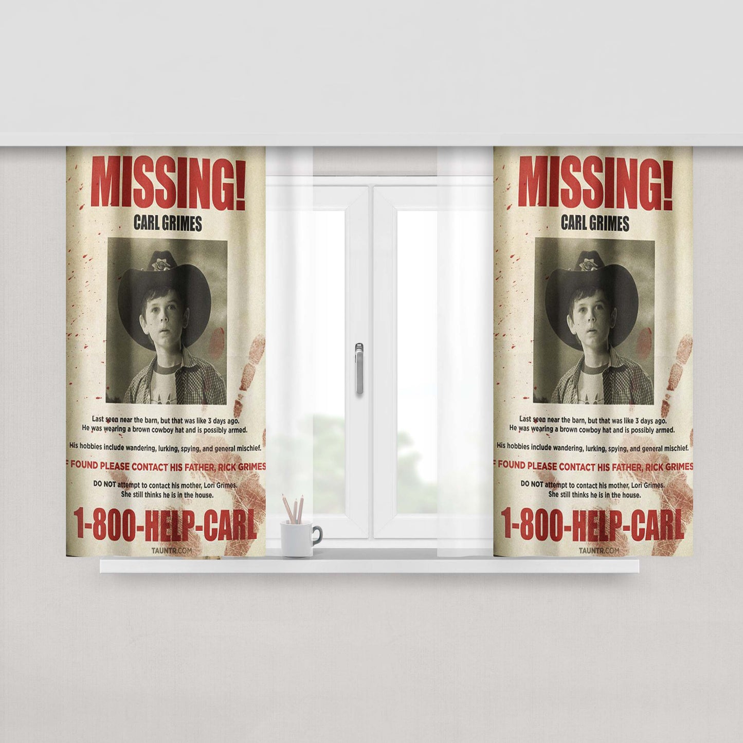 Carl Grimes Walking Dead Peach Skin Window Curtains