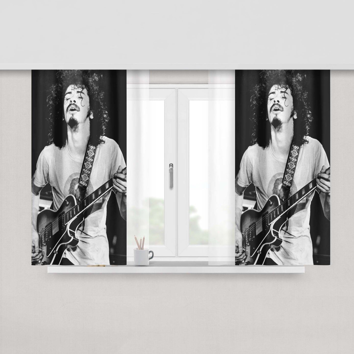 Carlos Santana Peach Skin Window Curtains