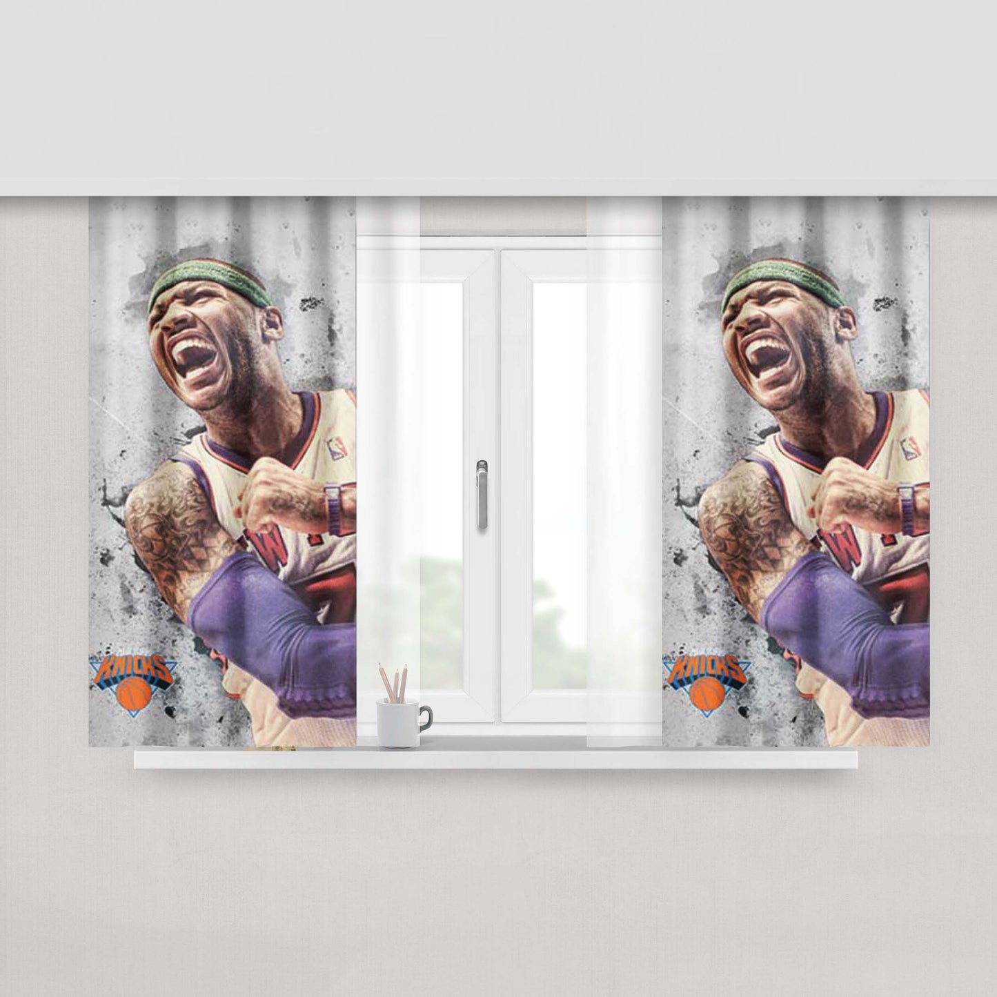 Carmelo Anthony Marble Peach Skin Window Curtains