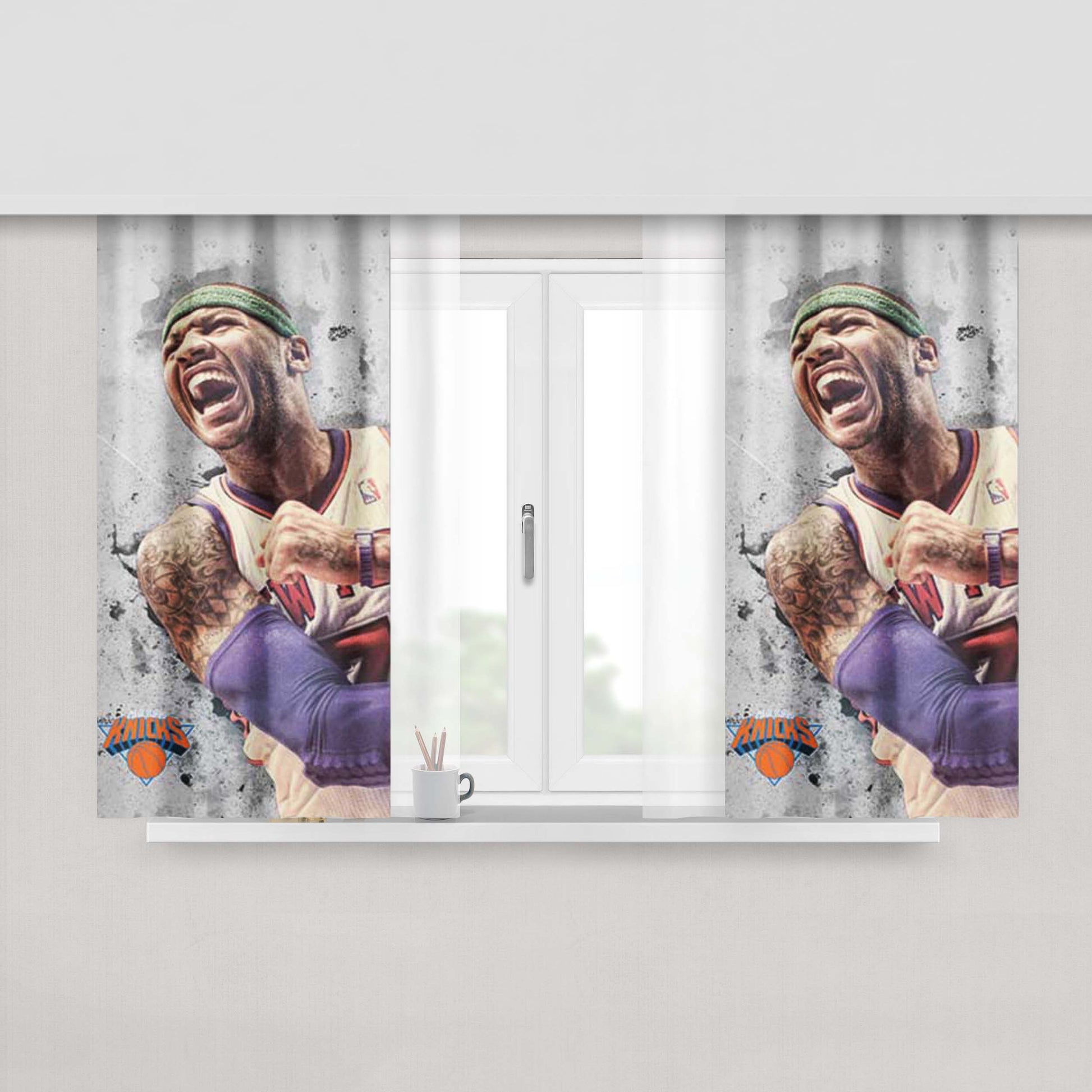 Carmelo Anthony Marble Peach Skin Window Curtains