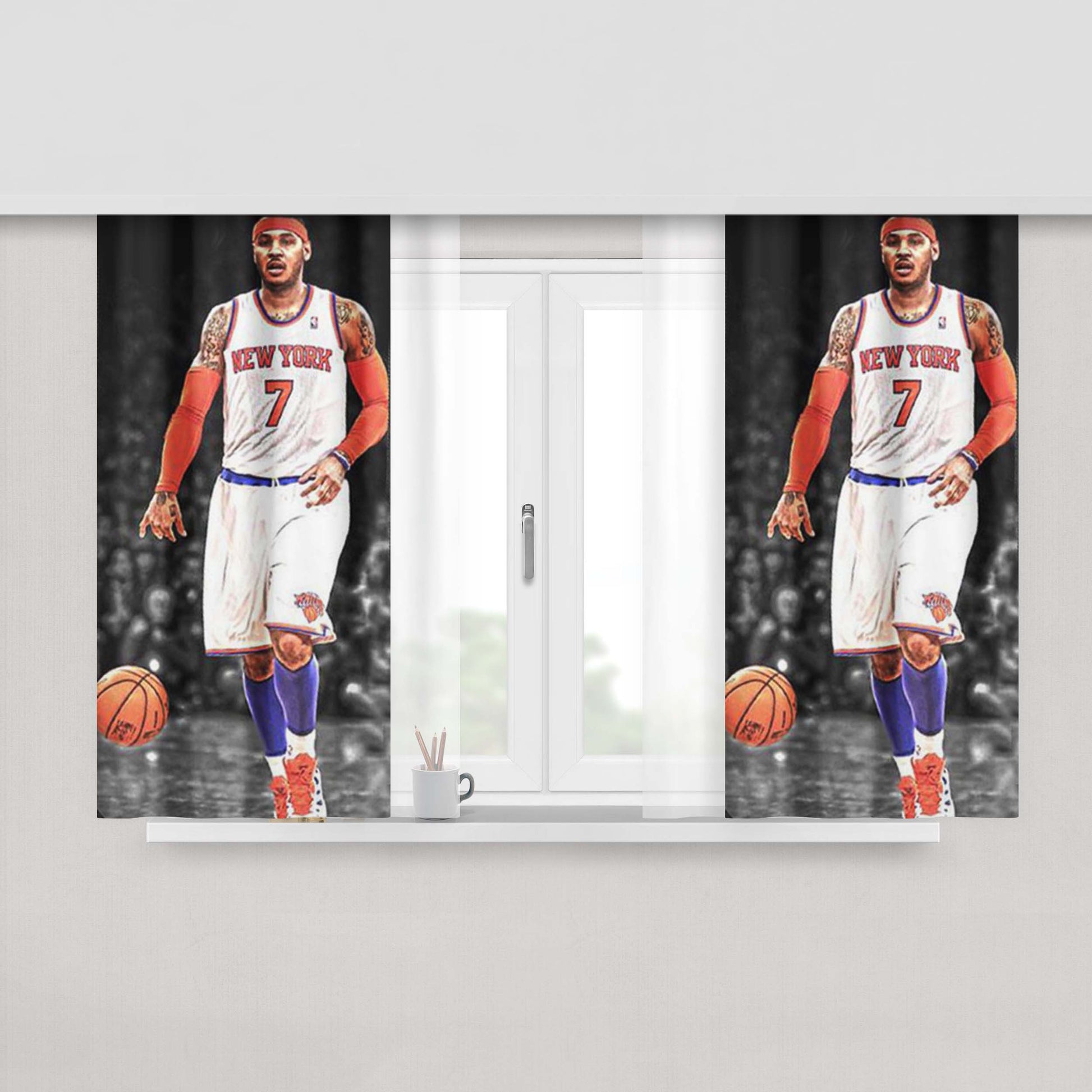 Carmelo Anthony Peach Skin Window Curtains