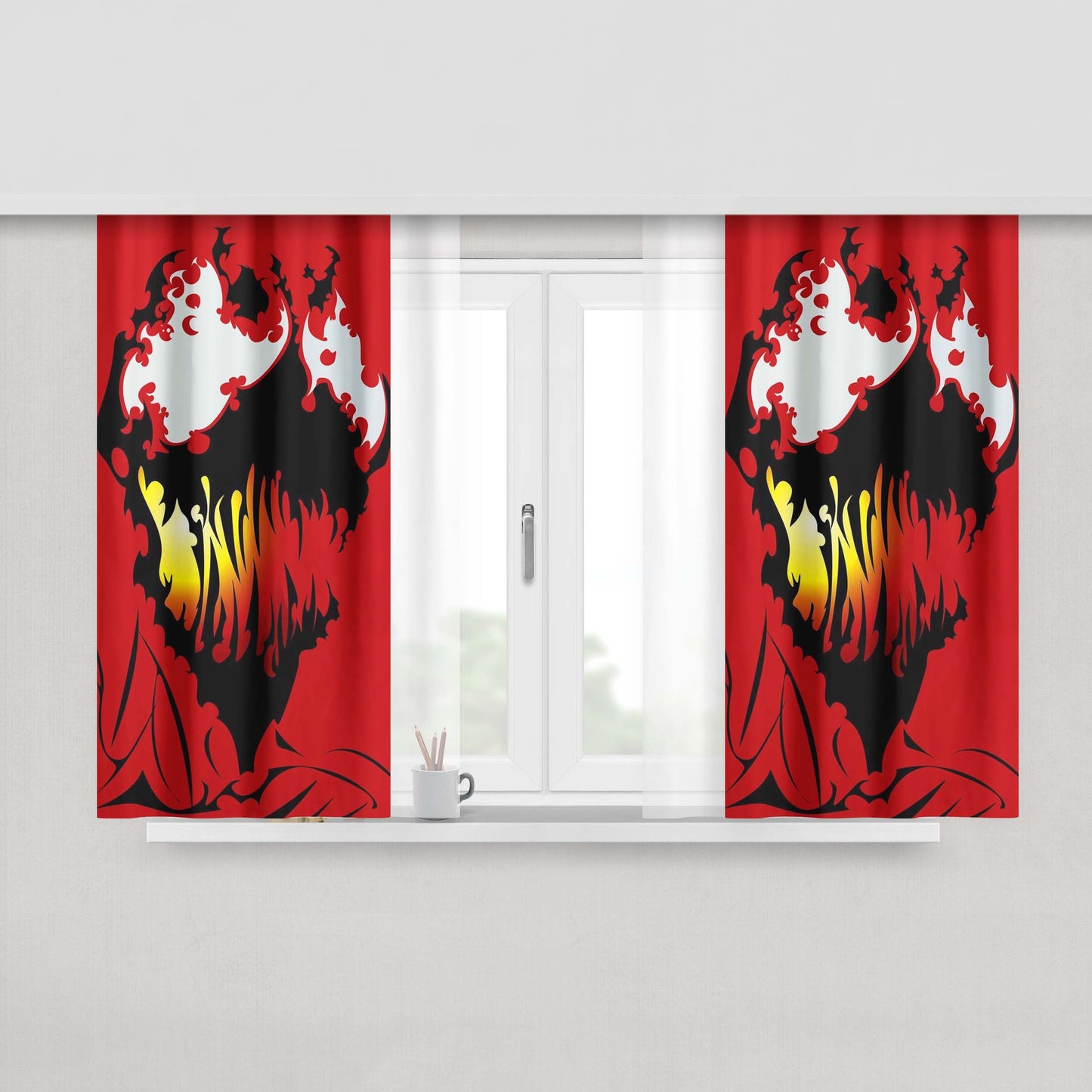 Carnage Artwork Peach Skin Window Curtains
