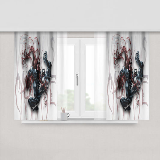 Carnage Vs Venom Villains Peach Skin Window Curtains