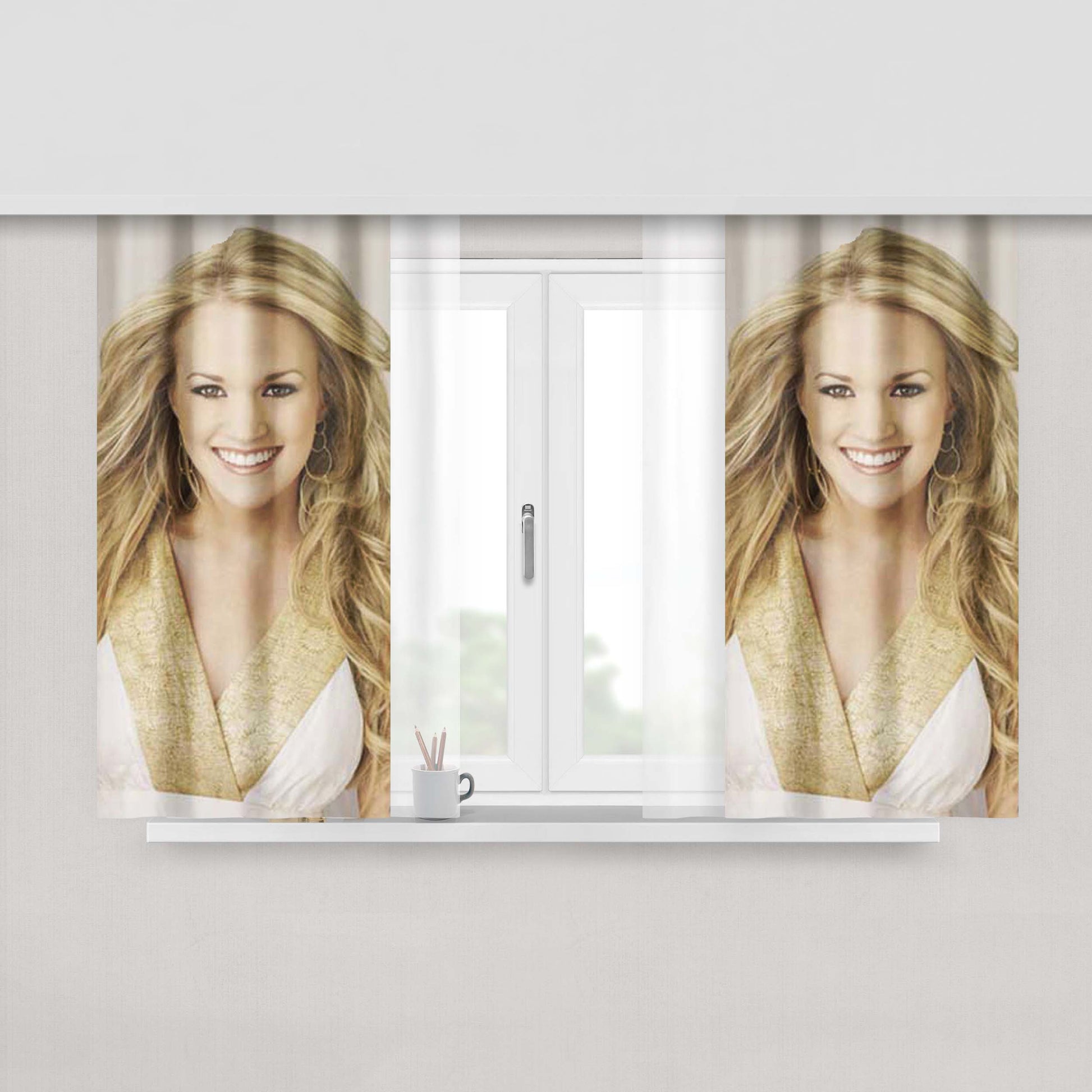 Carrie Underwoo Peach Skin Window Curtains