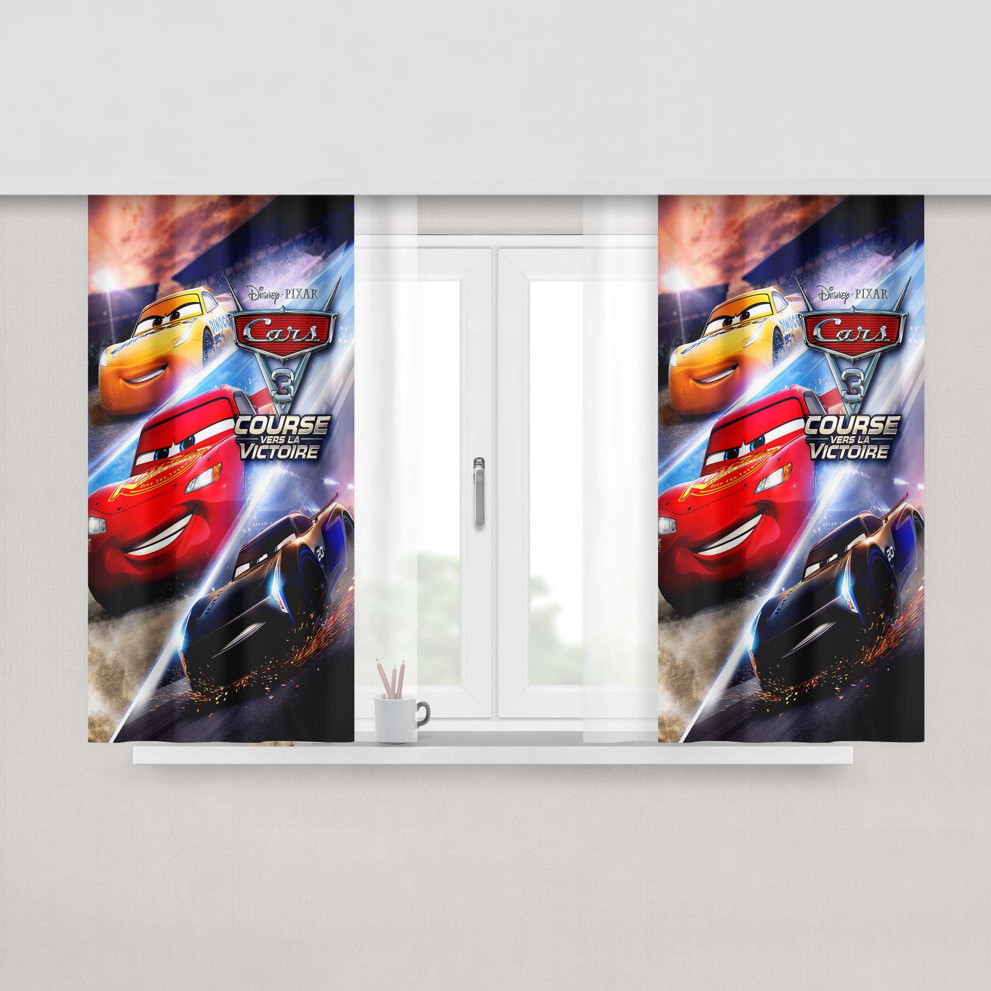 Cars 3 Course Ve5S La Victoire Peach Skin Window Curtains