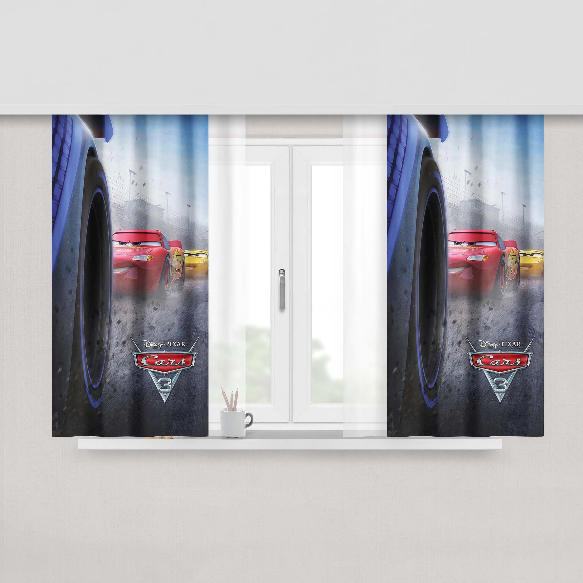 Cars 3 Disnsey Peach Skin Window Curtains