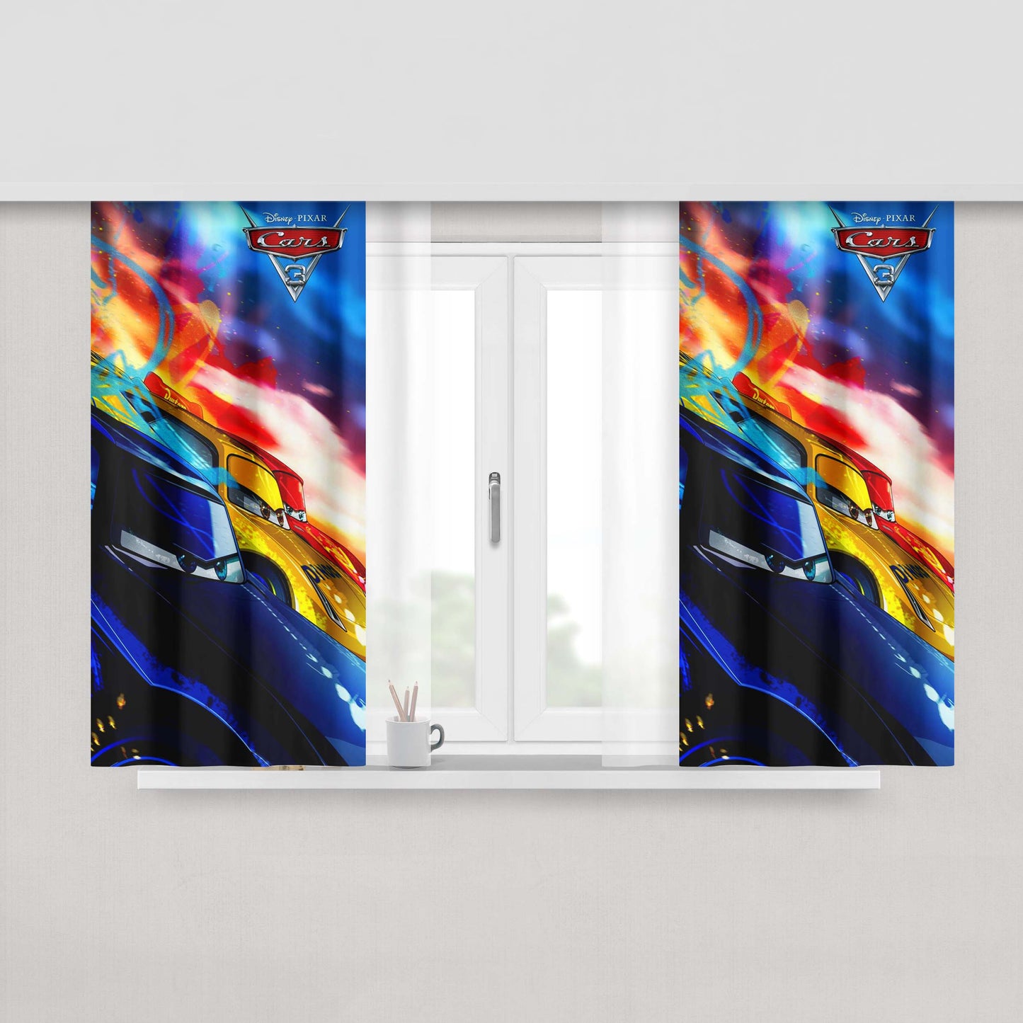 Cars 3 Movie Peach Skin Window Curtains