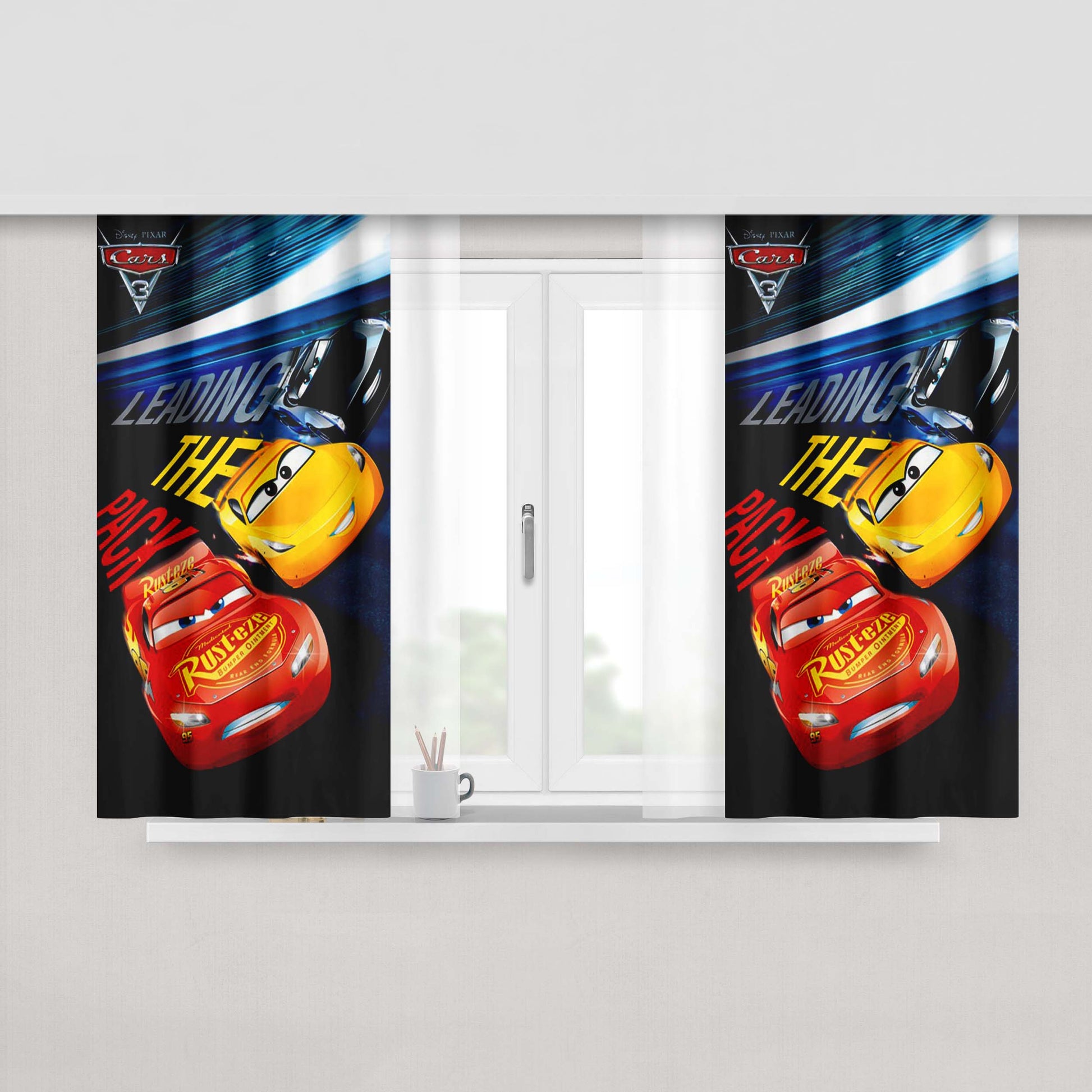 Cars 3 Racecourse Peach Skin Window Curtains