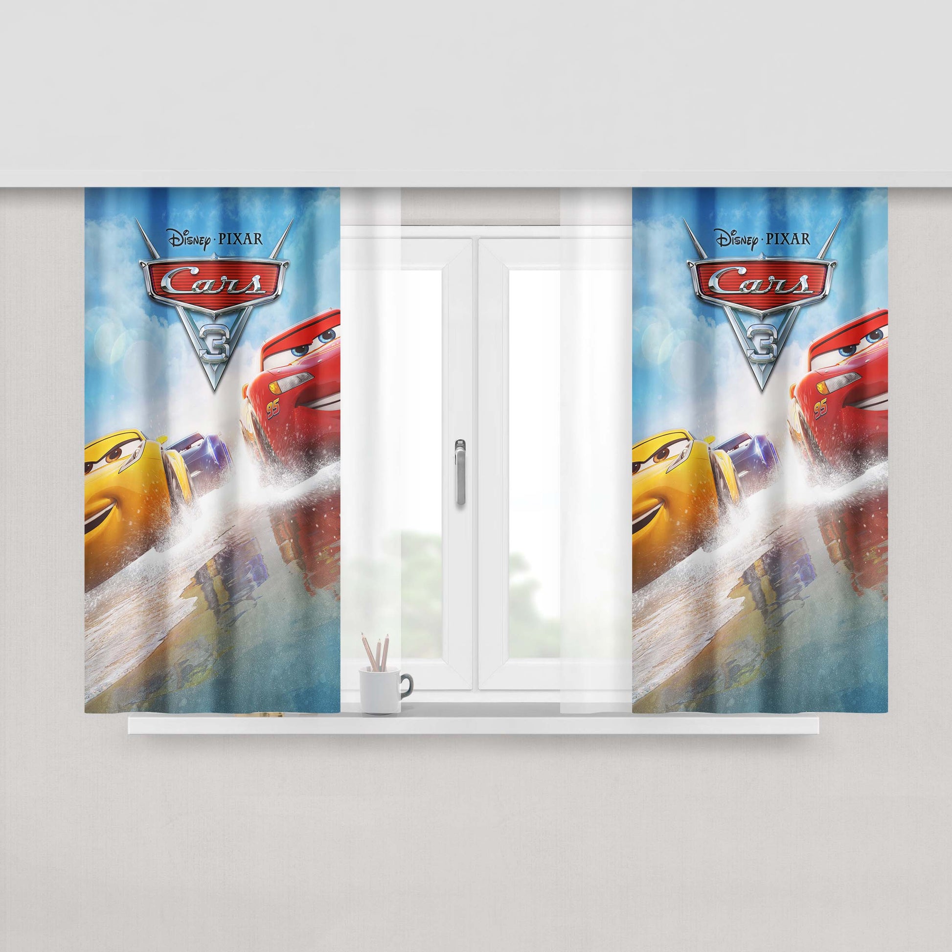 Cars 3 Peach Skin Window Curtains