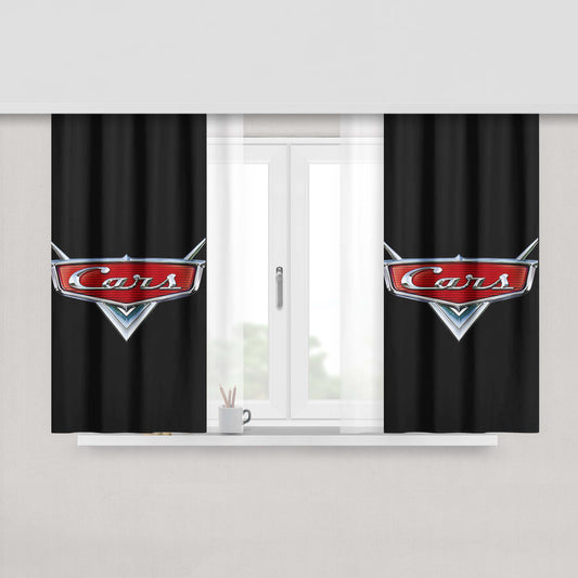 Cars Black Peach Skin Window Curtains